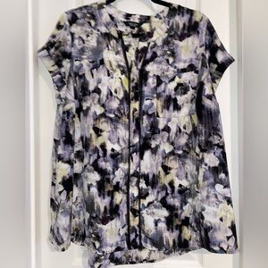 Simply Vera Vera‎ Wang Black White Purple Blouse